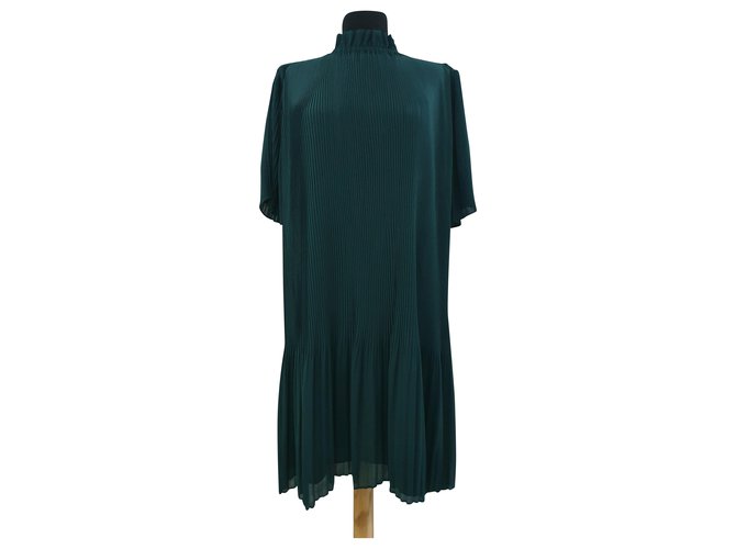 Samsoe & Samsoe Grünes Plissee Kleid Größe M 
