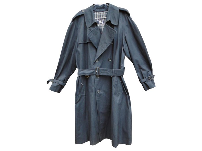 casaco Burberry vintage t para homem 54 Azul marinho Algodão Poliéster  ref.273417