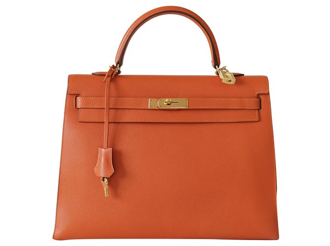 Hermès Handtaschen Orange Leder  ref.273471