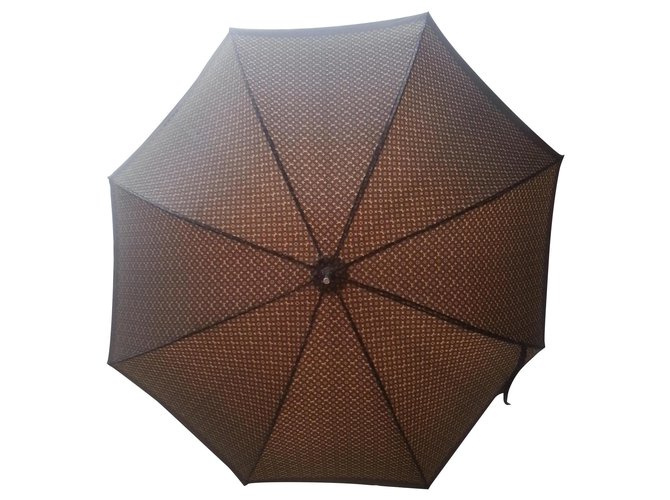 Guarda-chuva com monograma Louis Vuitton Castanho escuro Madeira  ref.273486