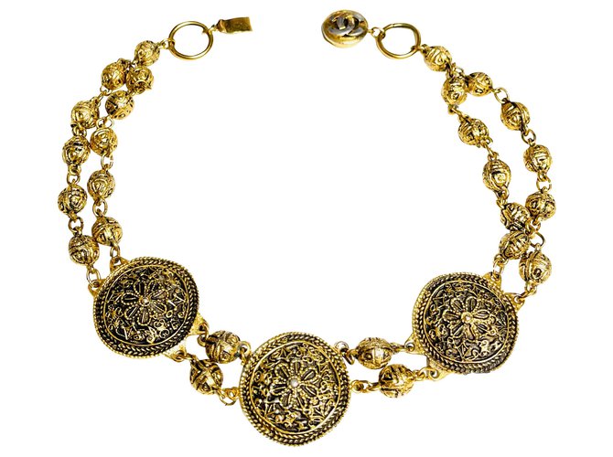 Chanel Vintage Halskette Golden Metall  ref.273491