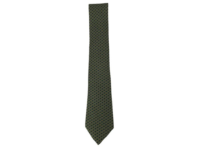 Hermès Hermes grüne Krawatte Seide  ref.273840