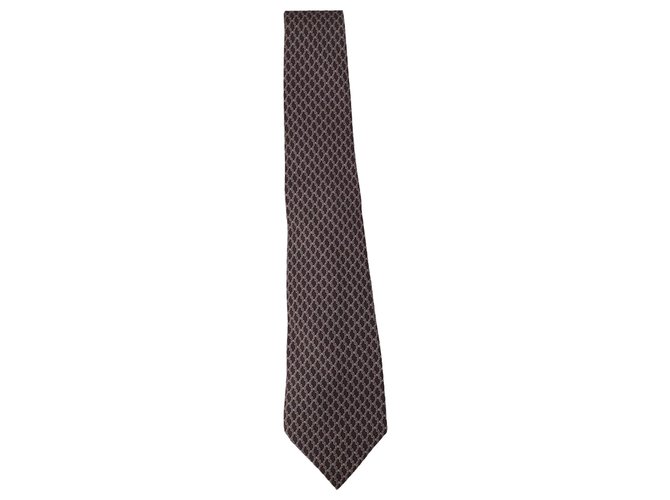 Hermès Cravatta Hermes in seta bordeaux Bordò  ref.273845