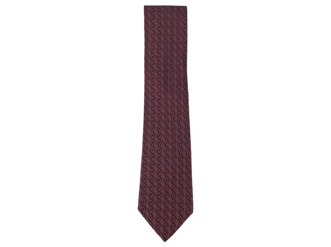 Hermès Hermes Bordeaux Tie Dark red Silk  ref.273846