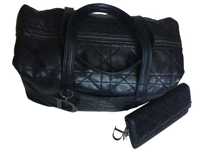 Dior Handtaschen Schwarz Leder  ref.273858