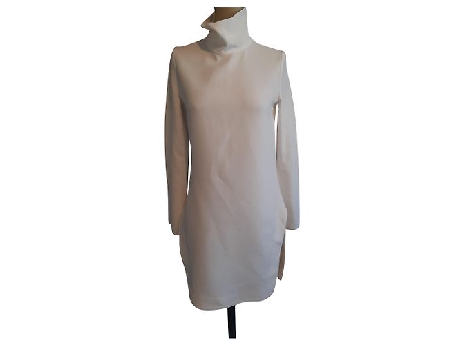 Ellery Crinkle Crepe Kleid Eggshell Aus weiß