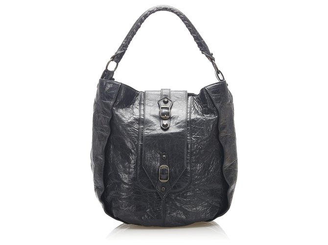Balenciaga Black Leather Shoulder Bag Pony-style calfskin  ref.273666