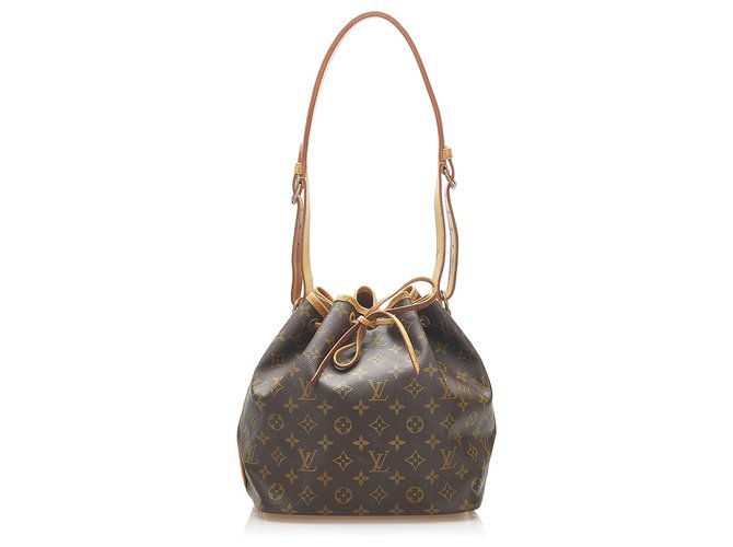 Louis Vuitton Monograma marrón Petit Noe Castaño Cuero Lienzo  ref.273708