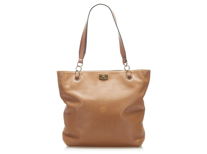 Chanel Brown Lambskin Leather Tote Bag Pony-style calfskin  ref.273767