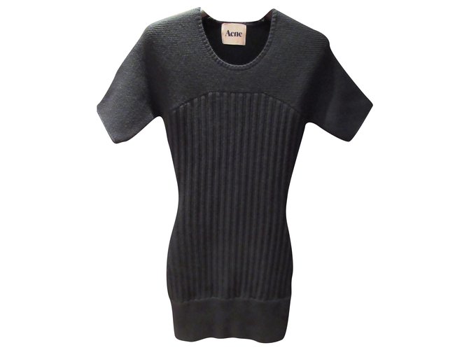 Acne Dresses Black Wool  ref.273799