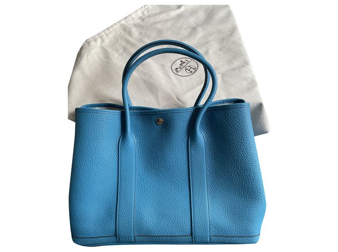 Hermès Garden Party Blue Leather ref.273817 - Joli Closet
