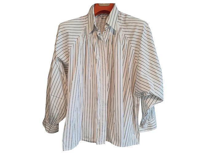 Chemise Sportmax en coton avec découpes couleur eggshell Blanc cassé