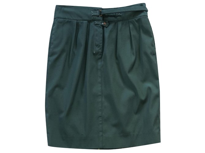 Yves Saint Laurent Skirts Green Cotton  ref.273863