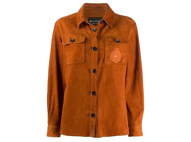 Etro Wildlederhemdjacke Braun