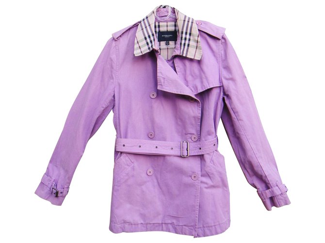 Burberry Trench coats Lavender Cotton Linen  ref.274356