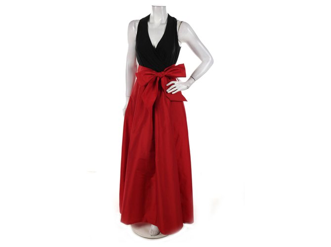 Ralph Lauren Dresses Black Dark red Polyester Elastane  ref.274368