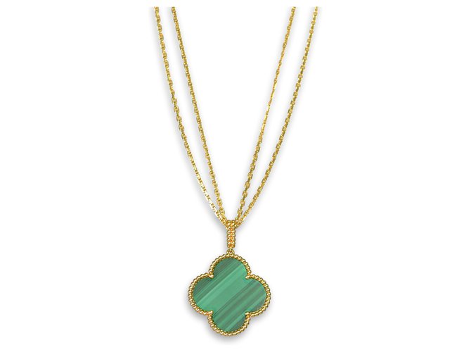 Van Cleef & Arpels Magic Alhambra Malachite Gold Necklace Green 
