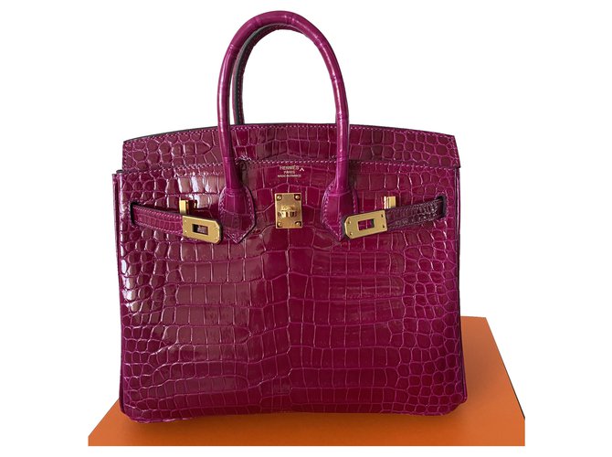 Hermès Birkin 25 Pink Exotisches Leder  ref.274568