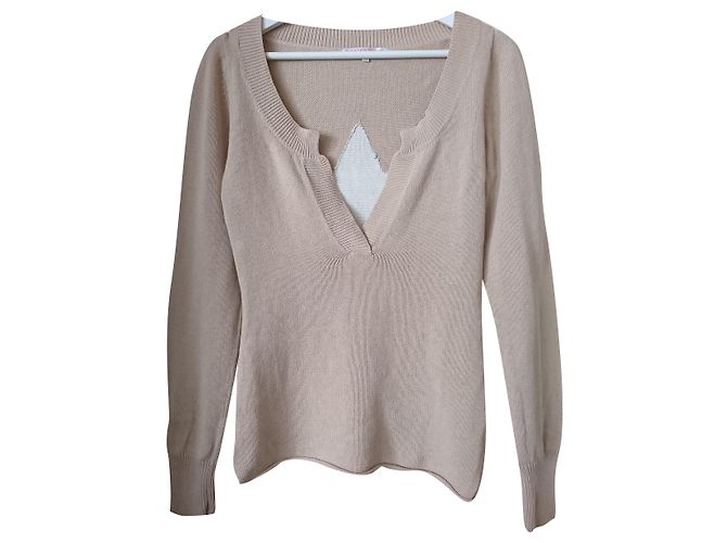 Berenice Leinen Pullover Beige mit weißem Stern