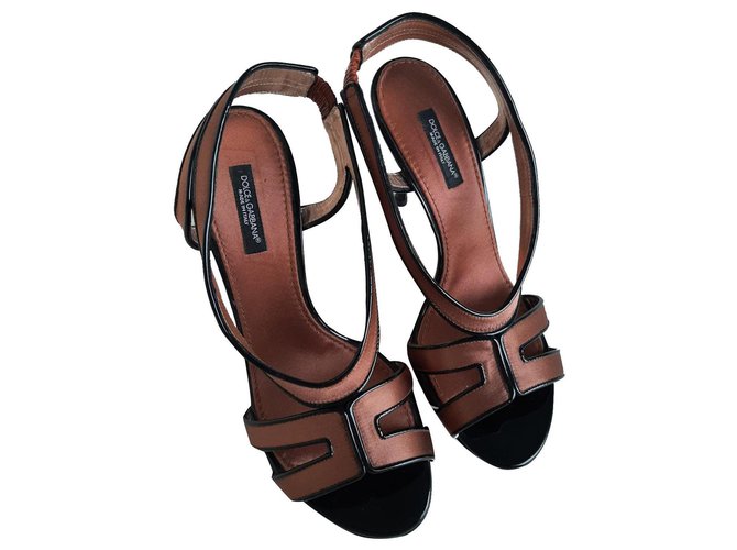 Dolce & Gabbana Des sandales Satin Bronze  ref.274657