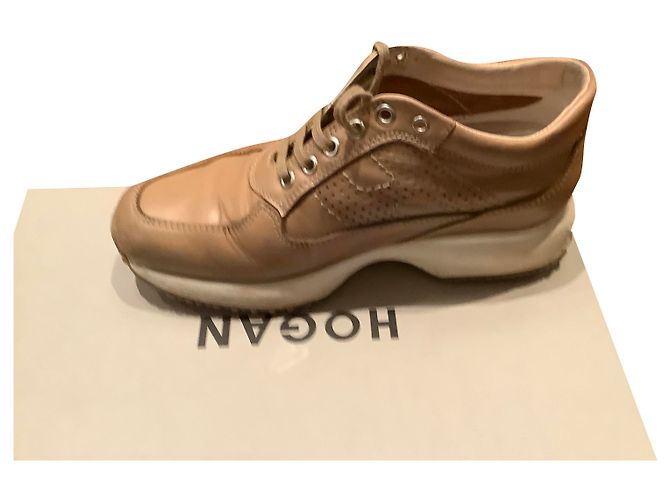 Hogan Hinteractive Sneaker Leder Hellbraun 35