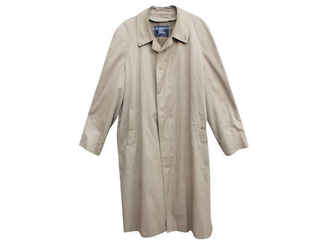 Burberry vintage men's raincoat with removable wool insert Beige Cotton Polyester  ref.274827