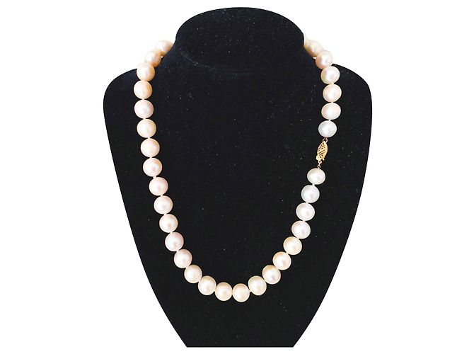 Autre Marque Autentiche perle d'acqua dolce bianche Bianco