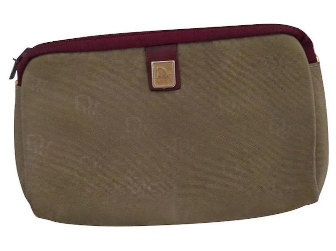 Christian Dior Geldbörse Beige Stoff