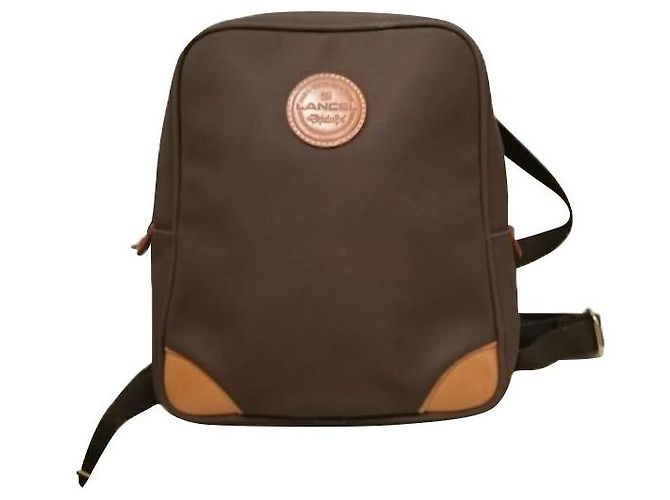 Lancel brown beige backpack