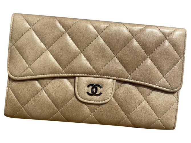 Chanel TIMELESS Beige Leather  ref.274853