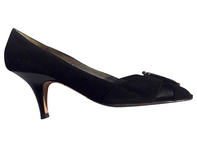 Giuseppe Zanotti Bombas peeptoe com carbochon Preto