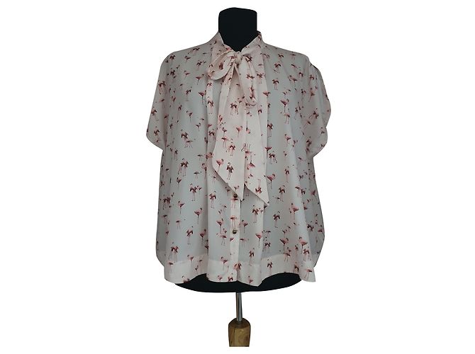 Ted Baker Oversize Bluse Flamingodruck Rosa Pink Mehrfarben