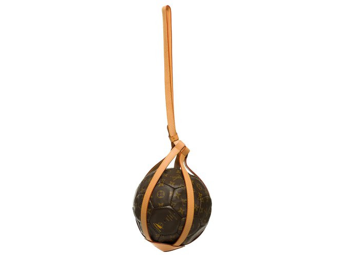 Louis Vuitton World Cup balloon collector in brown coated monogram canvas and natural leather harness Cloth  ref.274945