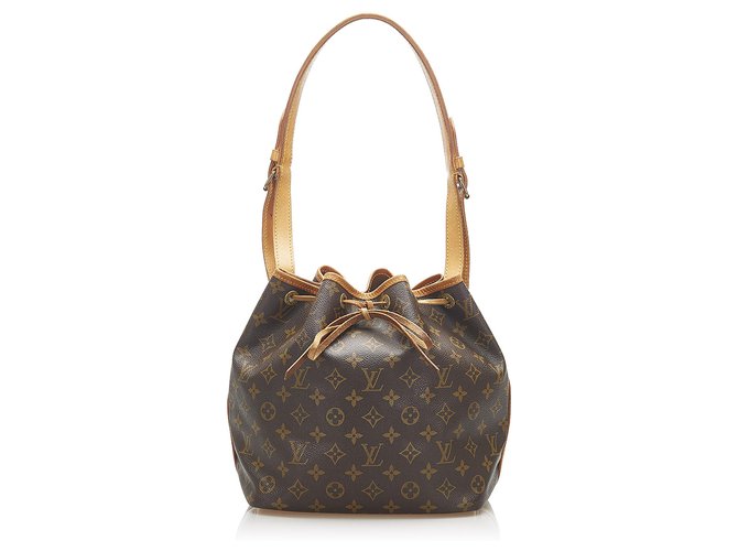 Louis Vuitton Brown Monogram Petit Noe Leather Cloth  ref.274954