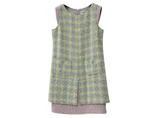 Chanel Multicolor Tweed Kleid Gr 36 Mehrfarben  ref.275041