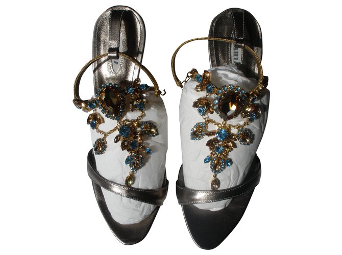 Le Silla Sandals Silvery Leather  ref.275061