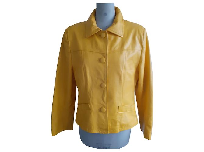 Autre Marque Lammfelljacke Gelb