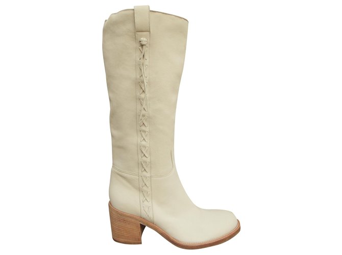 Sartore Boots Eggshell Leather  ref.275093