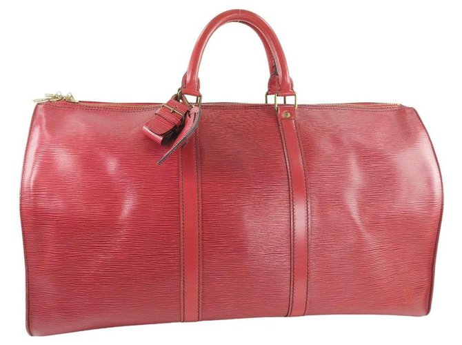 Louis Vuitton Keepall 50 Red Leather  ref.275120