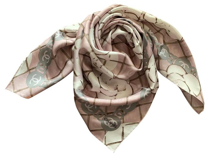Chanel scarf Pink Silk  ref.275209