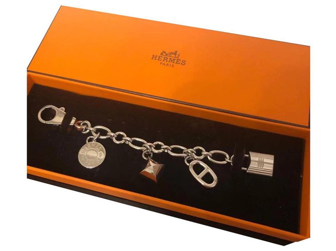 Bolsa Hermès Olga com pingente Hardware prateado Metal  ref.275223