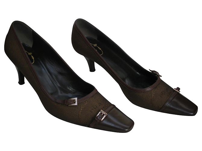 Prada Pumps Brown Cloth Heels 40