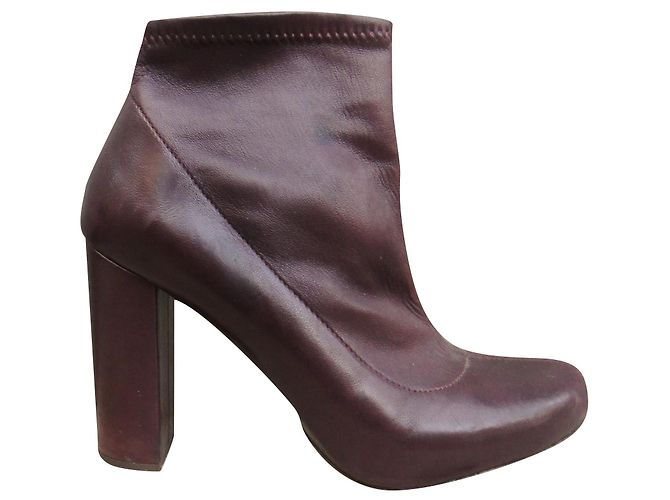 Botines Chloé de piel de cordero marrón oscuro 37,5