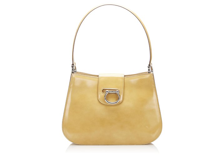 Céline Celine Brown Patent Leather Shoulder Bag Light brown  ref.275435