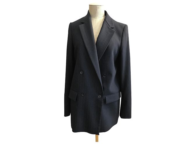 Stella Mc Cartney Giacca Oversize Stella McCartney Righe Blu Navy e Nere