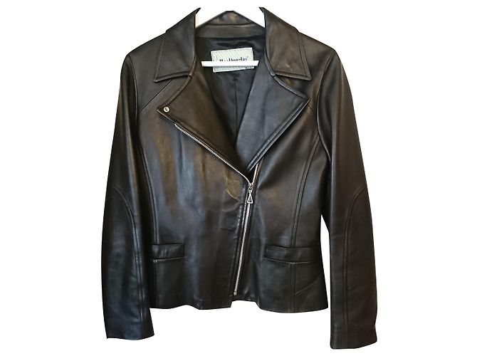 Mac Douglas Bikerjacke aus schwarzem Lammleder