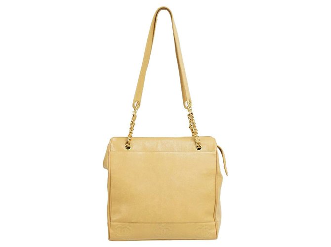 Chanel tote bag Beige Leather  ref.275592