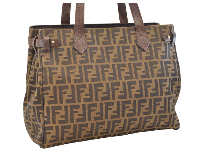 Fendi handbag Brown Cloth  ref.275594