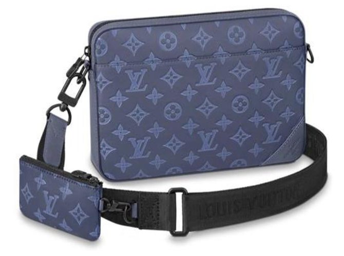 Louis Vuitton LV Duo messenger shadow blue Leather ref.275605 - Joli Closet