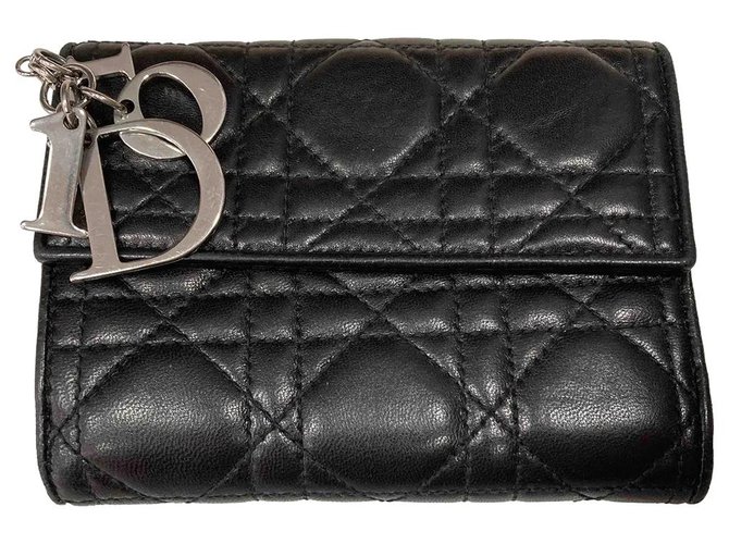 Dior Wallets Black Leather  ref.275648